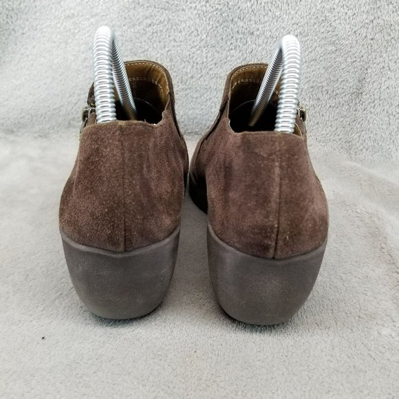 Aerosoles Shoes Womens Size 8 Brown Suede Side Zip Wedge - Picture 6 of 12
